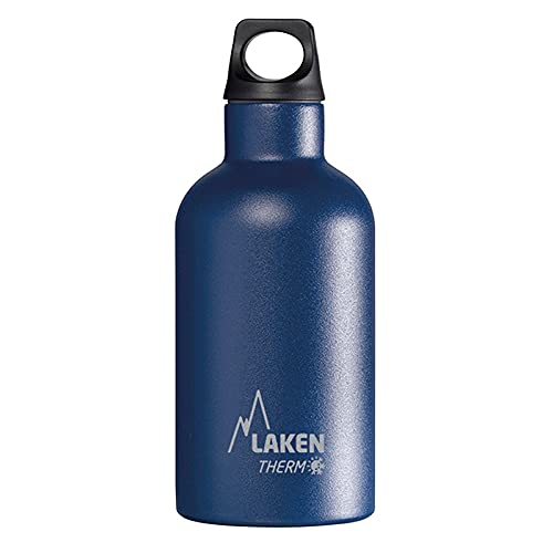 Laken Unisex – Erwachsene Futura Thermo 0,35 Liter, BPA frei, wiederverwendbar, re"cy"c"le"bar (schmale Öffnung) Lakenflasche, dunkelblau von Laken