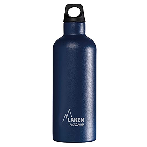 Laken Unisex – Erwachsene Futura Thermo 0,5 Liter, BPA frei, wiederverwendbar, recyelbar (schmale Öffnung) Lakenflasche 0,5 l, Blau, 0.5 L von Laken
