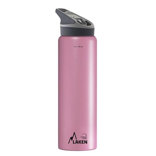 Laken Unisex – Erwachsene Thermoskanne-TJ10P Thermoskanne, Rosa, 18/8-1L von Laken