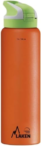 Laken Unisex – Erwachsene Thermoskanne-TS10O Thermoskanne, Orange, 18/8-1L von Laken