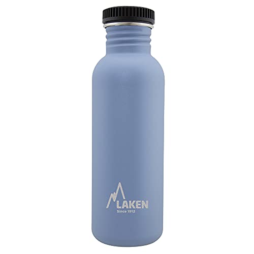 Laken Basic Steel flasche, Edelstahlflasche für Kinder und Erwachsene,Standard Mund und Schraubverschluss, 0,75L Blau von Laken