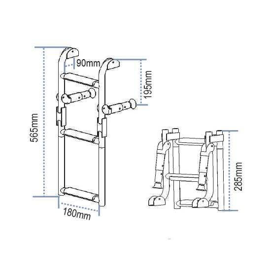 Lalizas Stainless Steel Folding Ladder Schwarz 1+2 Steps von Lalizas
