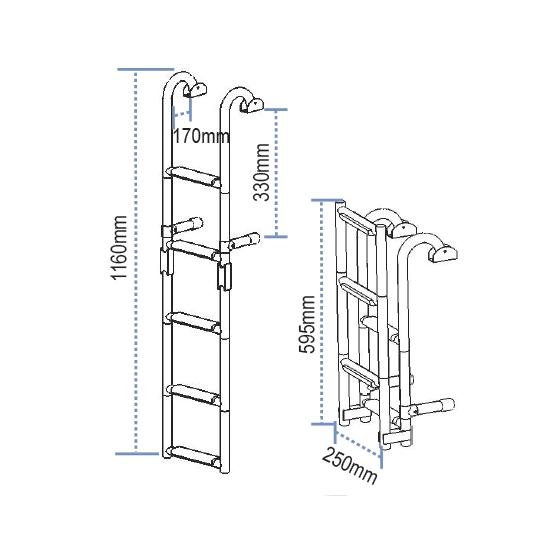 Lalizas Stainless Steel Folding Ladder Silber 2+3 Steps von Lalizas
