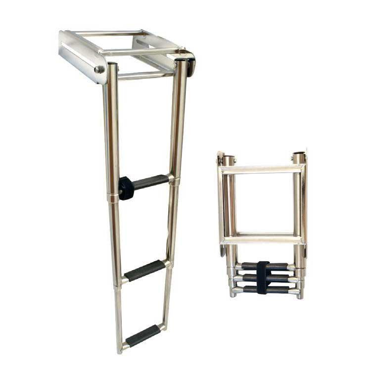 Lalizas Stainless Steel Platform Telescopic Ladder Golden,Silber 3 Steps von Lalizas