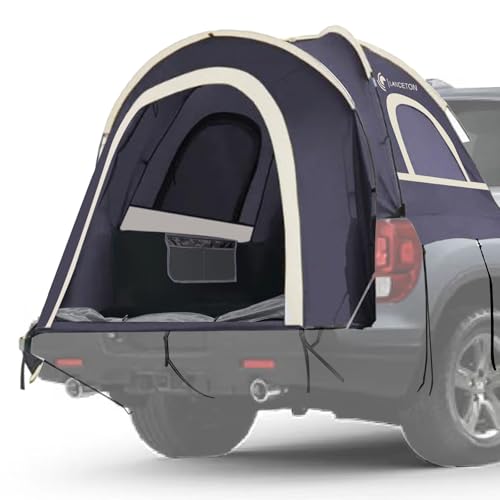 Lanceton Pickup-LKW-Zelt, passend für 1,5 - 1,8 m LKW-Bett, wasserdichtes PU3000 hochdichtes Polyester-Oxford, winddichte Stange und Insektenschutz, doppellagiges Netzfenster und Tür, einzigartiges von Lanceton