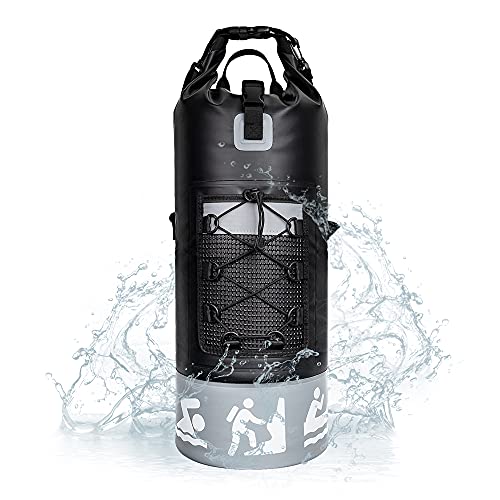 LangRay Dry Bag Wasserdichter Packsack, 25L wasserdichte Tasche mit Verstellbarer Schultergurt Roll-Top-Verschluss Reiserucksack, IPX6 Wasserfester Rucksack Fast-Fold Verschluss für Boot und Kajak von LangRay