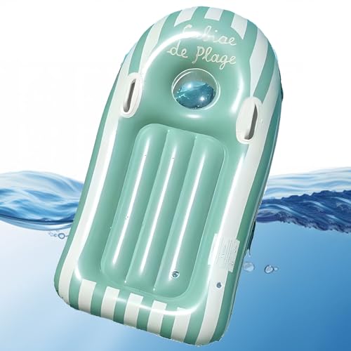 Aufblasbares Bodyboard Kinder, Surfbrett Bodyboard mit Griffen, Aufblasbares Surfbrett für Strands, Lernen Hilfsmatte für Wasserrutschbahn, Wasserrutschmatte, Strands, Sprungbrett Pool von Lanmijia