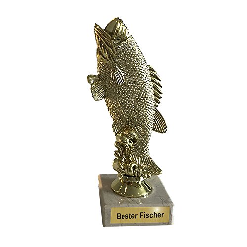 Larius Group Angel Fisher Fisch Trophäe Figur Forelle Pokal inkl. Wunschtext - Bester Angler von Larius Group