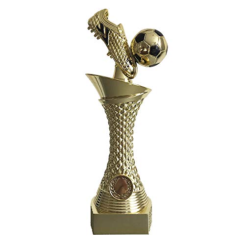 Larius Group Fußball Pokal mit Wunschtext Extra Groß (270mm, 430gr.) mit/ohne Wunschgravur, Trophäe Ehrenpreis Goldener Schuh 1 Platz (ohne Wunschtext) von Larius Group