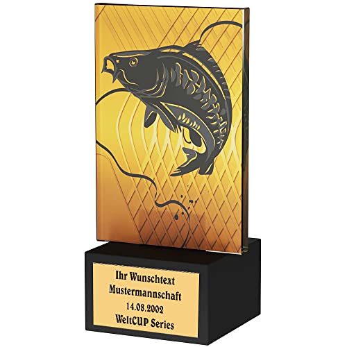 Larius Fisher Trophäe Fisch Figur Pokal Angeln - Bester Angler (Best Fisher, mit Wunschtext) von Larius
