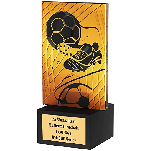Larius Fußball Ehrenpreis - Pokal Trophäe Goldener Schuh Ball - Torschützenkönig (Fussball Hero, mit Wunschtext) von Larius