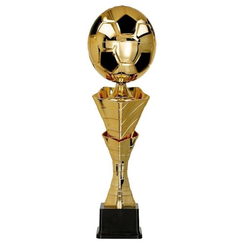 Larius Fussball Metall Pokal Premium - Ehrenpreis Trophäe mit/ohne Wunschtext (ohne Wunschtext, S) von Larius