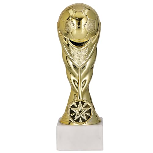 Larius Fußball Pokal Ehrenpreis Trophäe - ST1 (ohne Wunschtext, Gold) von Larius