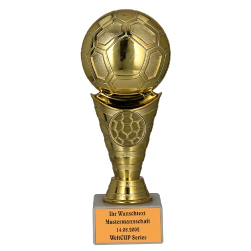 Larius Fußball Pokal Ehrenpreis Trophäe - ST2 (mit Wunschtext, Gold) von Larius