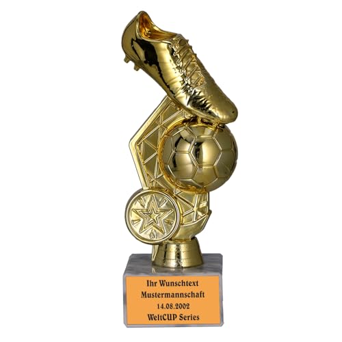 Larius Fußball Pokal Ehrenpreis Trophäe - ST3 (mit Wunschtext, Gold) von Larius