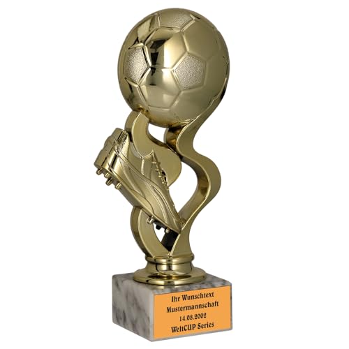 Larius Fußball Pokal Ehrenpreis Trophäe - ST4 (mit Wunschtext, Gold) von Larius