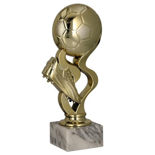 Larius Fußball Pokal Ehrenpreis Trophäe - ST4 (ohne Wunschtext, Gold) von Larius