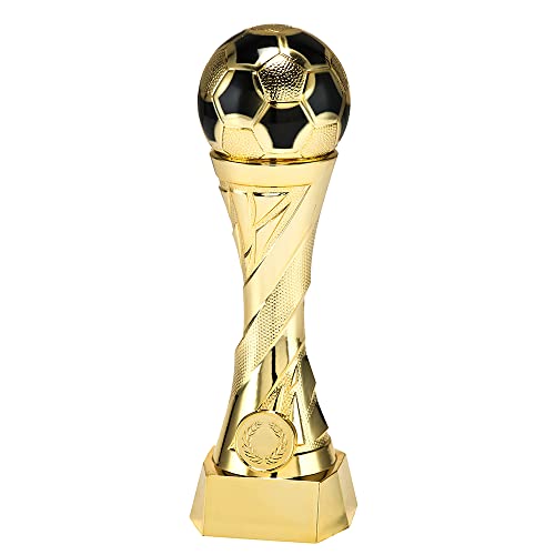 Larius Pokal Ehrenpreis Fußball in Gold und Silber mit Wunschgravur (ohne Wunschtext, Gold, L) von Larius