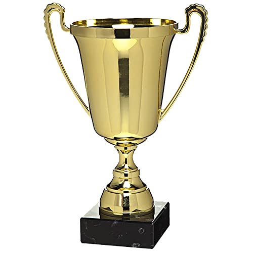 Larius Pokal auf Marmorsockel Fußball Ehrenpreis Trophäe 1,2,3 Platz mit Wunschtext (ohne Wunschtext, S) von Larius