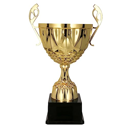 Larius Pokal aus Metall in Gold und Silber, Ehrenpreis Trophäe mit Wunschgravur (ohne Wunschtext, Gold, L) von Larius