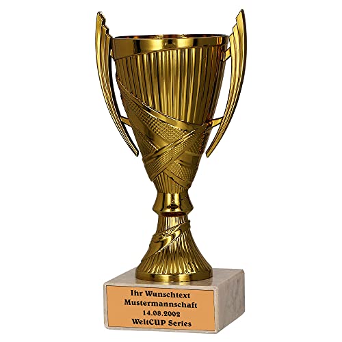 Larius Sieger Pokal - Fußball Ehrenpreis Trophäe Geschenk mit Wunschtext (Bronze, mit Wunschtext) von Larius