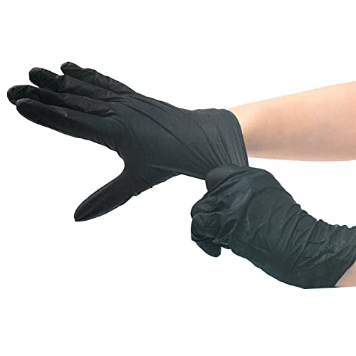 Larovita Einmalhandschuhe schwarz Größe: M, 100 Stück/Box - TPE lebensmittelecht hautverträglich, puderfrei Handschuhe von Larovita