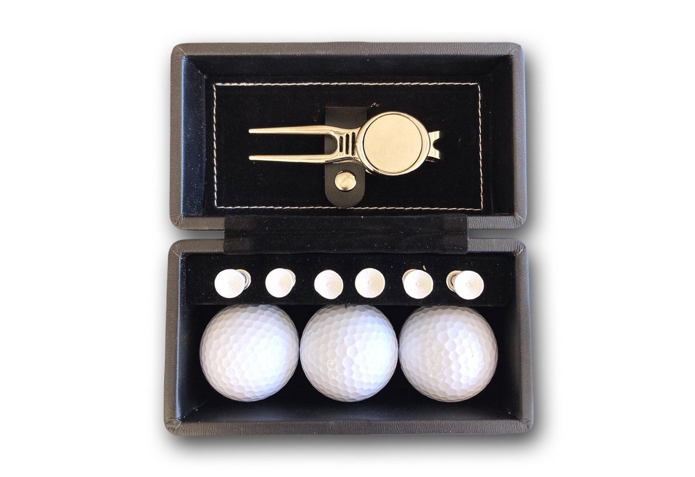 Lasernauten Golfball Golfball Set mit 3 Wilson Bällen, Gabel und 6 Tees in Geschenkbox von Lasernauten