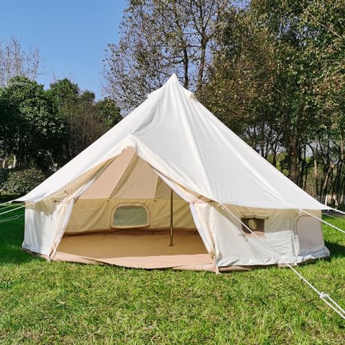 Latourreg Outdoor Wasserdicht 4M 5M Glamping Bell Zelt Deluxe Jurten Zelt für Camping (4M Oxford-Bell Zelt) von Latourreg