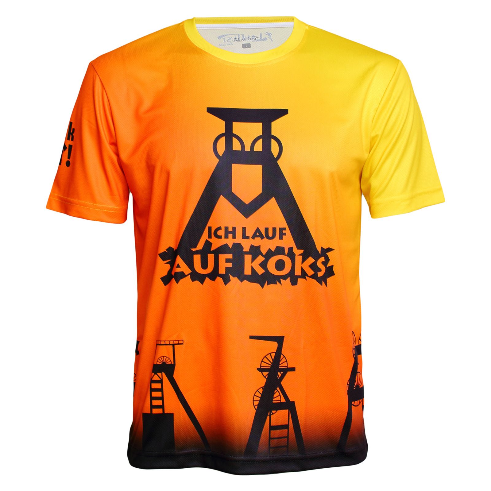 Ich lauf auf Koks Funktions T-Shirt Nordsternorange für Männers von Lauflust