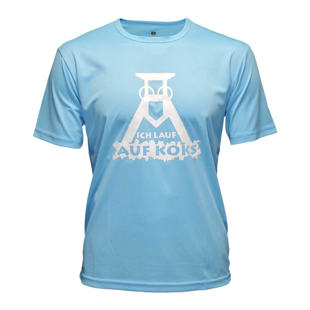 Ich lauf auf Koks Funktions T-Shirt bright-blue für Männers von Lauflust