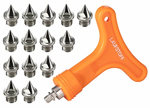 Laufstoff Spike-Nägel Ersatzdornen für Leichtathletik 6mm, 7mm, 9mm, 12mm, 15mm oder 18mm nach Auswahl (6mm 14 Stk. + Schlüssel) von LAUFSTOFF