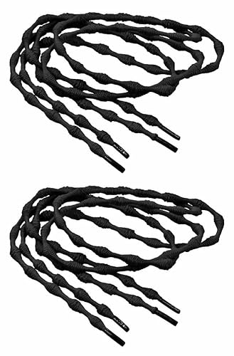 Laufstoff XLOC elastische Schnürsenkel Schnürsystem für Schuhe - Jeder Schuh Wird zum Slipper … (Doppelpack (2 Paar) Universalgröße (kürzbar), Schwarz) von Laufstoff