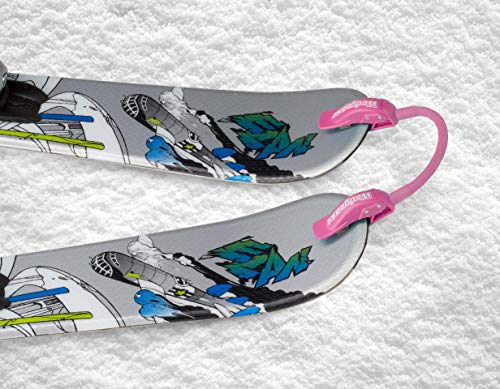 Launch Pad Wedgease Skispitzen-Verbinder – Lernen Sie Skifahren – Lehrt Geschwindigkeitskontrolle, machen Sie einen Keil, grundlegendes Drehen – tragbar und langlebig – perfekt für Anfänger (Pink) von Launch Pad