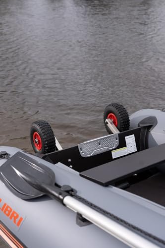 Starträder für Boot Schlauchboot Floß, Klappbare Außenbordmotorräder für aufblasbares Schlauchboot, Edelstahl (L Licht) von LaunchingWheels.com