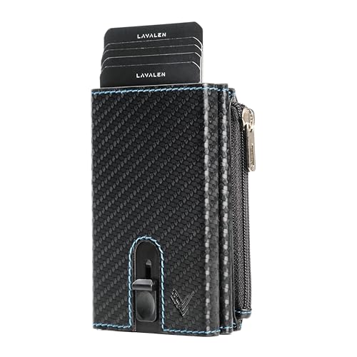 Lavalen Geldbörse Herren Klein - Slim Wallet mit Münzfach - Kartenetui Herren & Damen - Herren Geldbörse Popup - Kreditkartenetui RFID Schutz - Mini Geldbeutel Herren - Geschenke für Männer. von Lavalen
