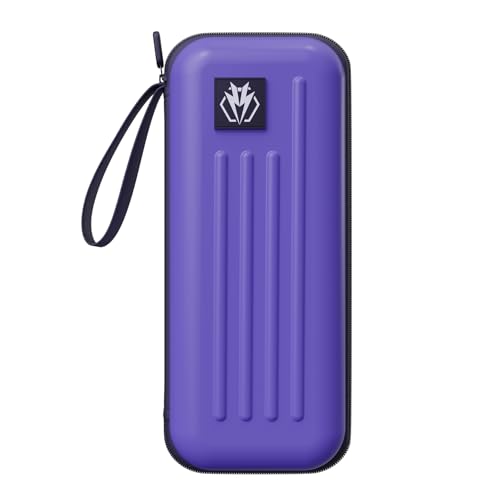Lavishio Dartkoffer für Stahl- oder Soft-Tip-dartpfeile, fasst 3 Darts und anderes Zubehör, mit eingebautem Aufbewahrungsrohr und Tasche für dartpfeile, Spitzen, Schäfte usw. (Purple) von Lavishio