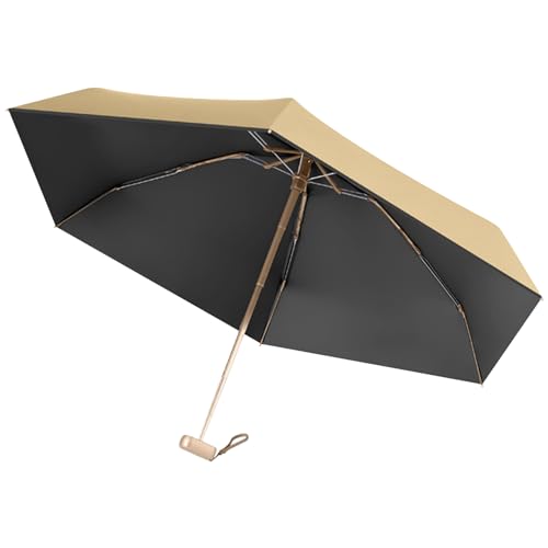 Mini -Regenschirm -Reise -Regenschirme für Sonne & Regen, UPF 50+ Kompakte Regenschirm Leichte Taschenschirm tragbare windprofessionelle Regenschirme für Mädchen und Frauen schwarz, Mini -Regenschirm von Lawnrden