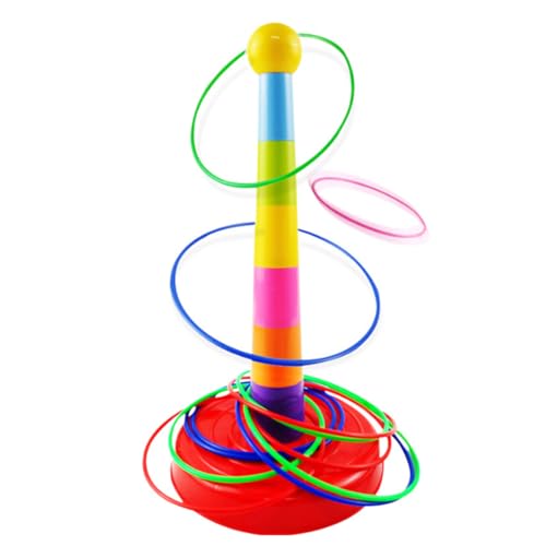 Plastikspiel -Set mit bunten Reifenkegel -Karnevals -Spiel Set Kid Wurfspielzeug für Partyaktivitätsangebote 10pcs, Plastikspiel von Lawnrden