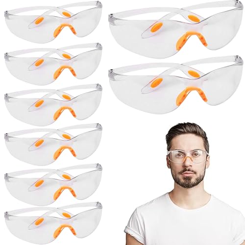 Sicherheitsbrille 8pcs klare Arbeitsgläser für Männer Sicherheitsschutzbrille Staubdichtes Laborgläser Augenschutz kratzfestes Schweißgläser Brillen für Kinder Erwachsene, Sicherheitbrille, Schutzbri von Lawnrden