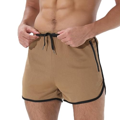 Lay U HOME Männer Running DREI-Punkt-Shorts Fitness schnell trocknend übung Tasche mit Reißverschluss mesh-Shorts große Größe von Lay U HOME