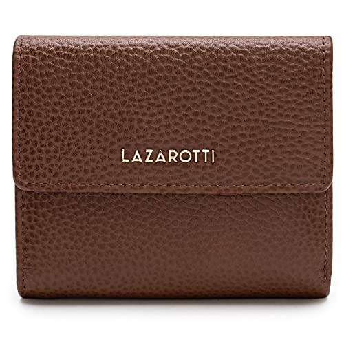 Lazarotti Bologna mittelgroße Leder Geldbörse Damen | mit Druckknopf, 8 Kartenfächer, Münzfach, RFID-Schutz | 12 x 10 x 3 cm (2 Breiten einstellbar) von Lazarotti