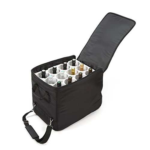 LAZENNE Weinkoffer - Reisetasche für 12 Weinflaschen - Isolierte Kühltasche kombiniert mit leichtem Hartschalen-Reisekoffer - TSA-konformer Wein-Transport (Schwarz) von Lazenne