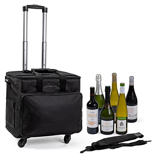 Lazenne Wein-Reisetasche - Weintasche für 12 Flaschen - Für professionellen & privaten Gebrauch - 3-in-1: Weintasche, Rollkoffer & isolierte Kühltasche mit herausnehmbaren Trennwänden von Lazenne