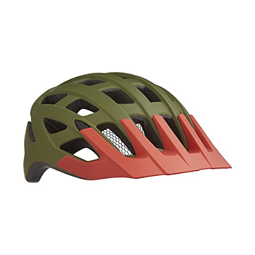 Lazer Helm Roller CE | Mountainbike-Helm | MTB Helm Herren | Verstellbares Visier | Extrem belüftet | In Mold | Schützend und leicht (Matte Khaki/Orange, L) von Lazer