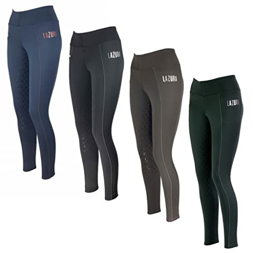 Lazura - Winter-Reitleggings für Damen Lisa | Thermo-Leggings zum Reiten | mit Silikon-Vollbesatz & Handytasche | weiche & atmungsaktive Winter-Reithose | Damen Reitbekleidung in braun | Größe 36 von Lazura