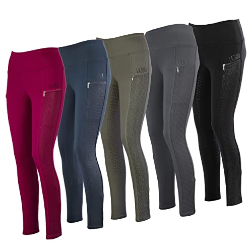 Lazura - Damen Reitleggings Silikon Vollbesatz Diana schwarz 44 von Lazura