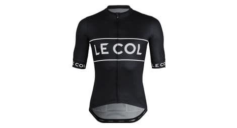 sport logo kurzarmtrikot mit kragen schwarz von Le Col