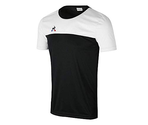 Le Coq Sportif Damen N°3 Maillot Match Mc Black/Optical White Unterhemd, schwarz/optisches Weiß, 2XL von Le Coq Sportif