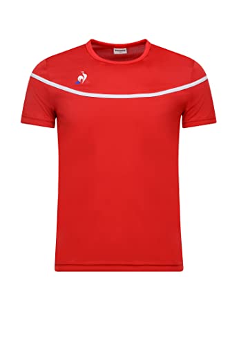 Le Coq Sportif Jungen N°7 Maillot Match SS Kurzärmeliges T-Shirt, Kind, Vintage rot, 12A von Le Coq Sportif