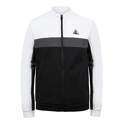 Le Coq Sportif Jungen TECH FZ Sweat N°1 Sweatshirt, Kind schwarz/neues optisches Weiß, 10A von Le Coq Sportif